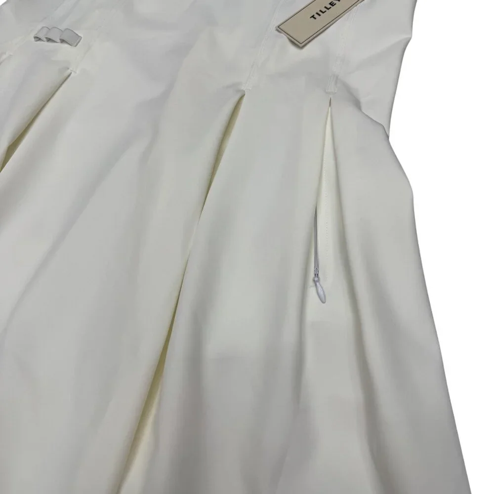 NWT Tilley Sleeveless Polo Dress Golf/Tennis Womens Large White Small Snag/Stain - Picture 7 of 13